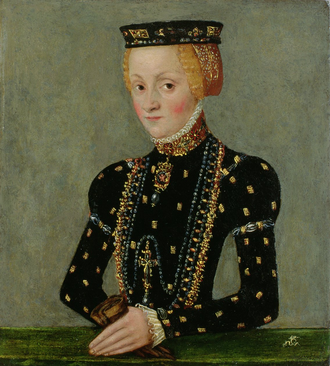 Polonyalı Katarzyna Jagiellonka, c.1553-56 (bakır üzerine yağ) by Lucas Cranach the Younger