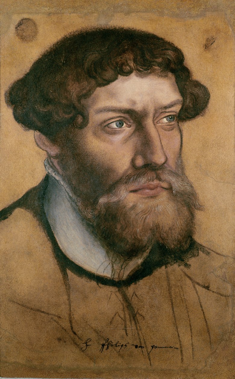 Philip I, Pomeranya Dükü (kağıt üzerinde yağ, guaj ve tuvalet) by Lucas the Younger Cranach