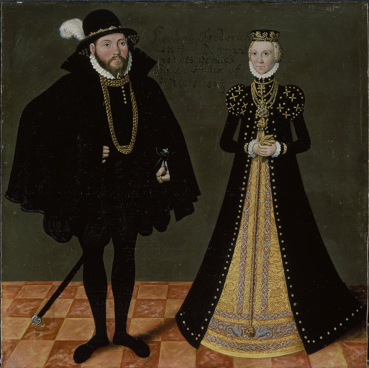 Kimliği belirsiz Alman kraliyet çifti, c.1580-1600 by Lucas the Younger Cranach