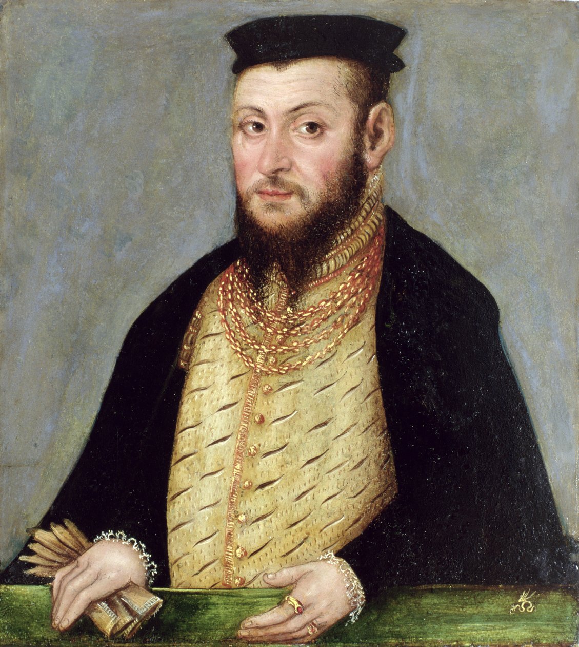 Zygmunt II Ağustos (1520-72) Polonya Kralı, c.1553-56 (bakır üzerine yağ) (ayrıca bkz. 113186) by Lucas Cranach the Younger