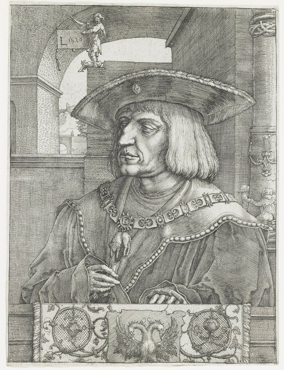 İmparator Maximilian I, 1520 by Lucas van Leyden