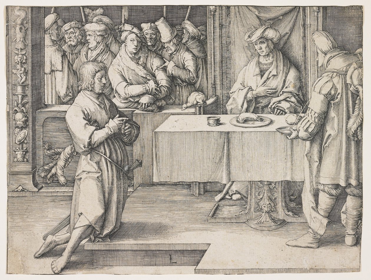 ಜೋಸೆಫ್ ಫರೋಸ್ ಡ್ರೀಮ್ಸ್ ಇಂಟರ್ಪ್ರಿಟಿಂಗ್, 1512ಟರ್ಕ್ by Lucas van Leyden