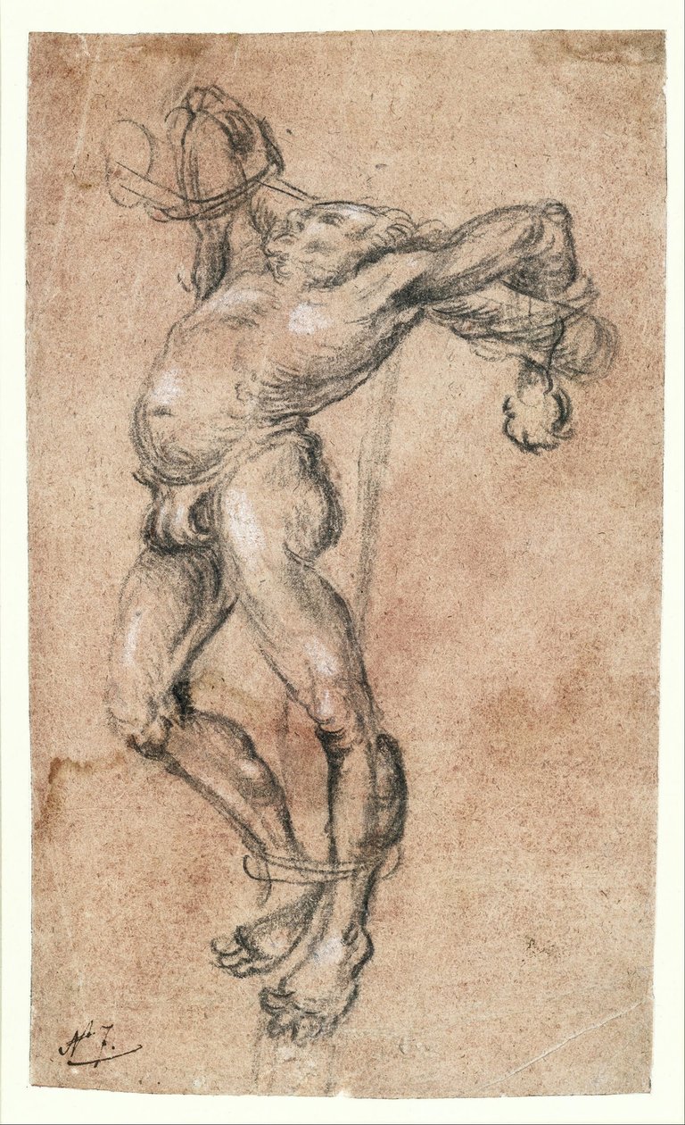 Hırsız çarmıhta, yüzü sola dönük by Lucas Cranach the Elder
