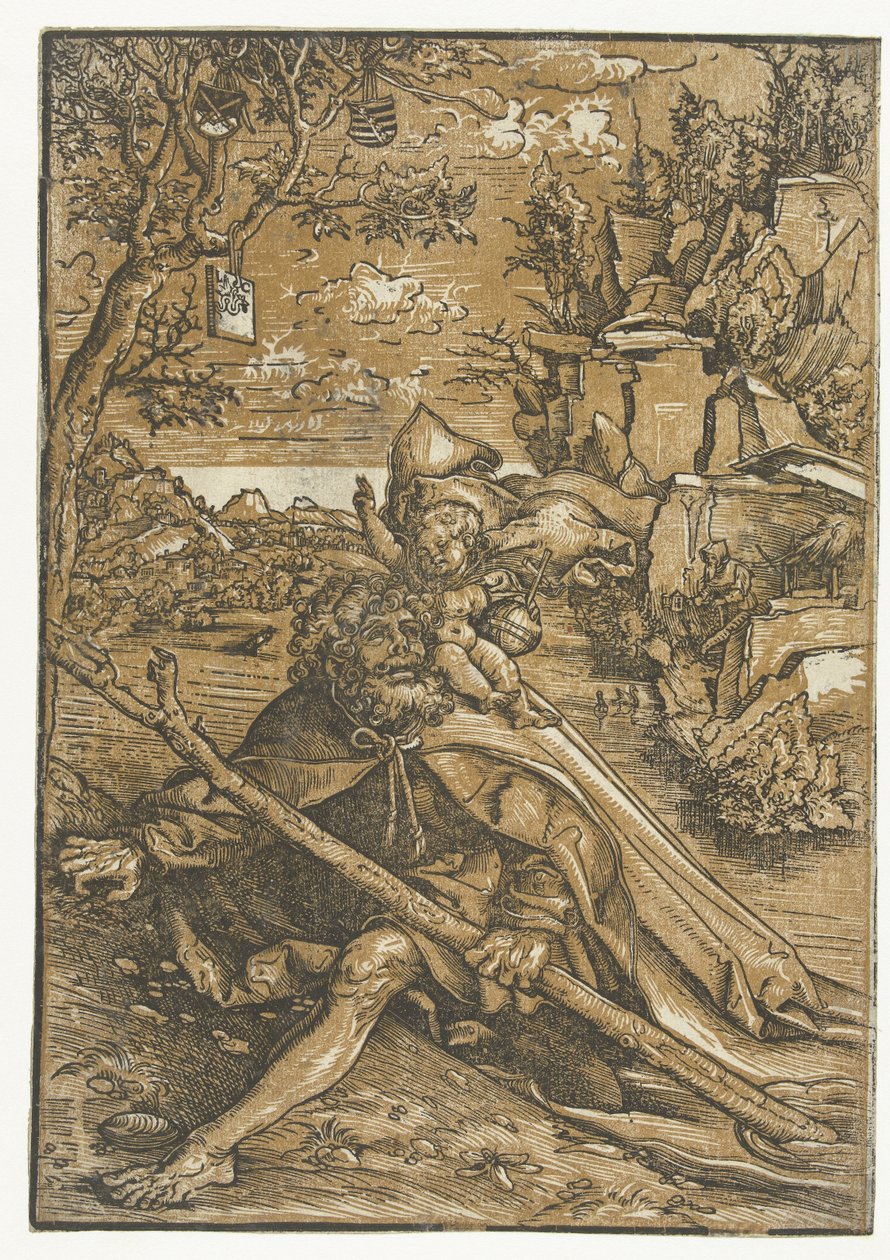 Mesih Çocuk ile Kutsal Christoffel by Lucas Cranach