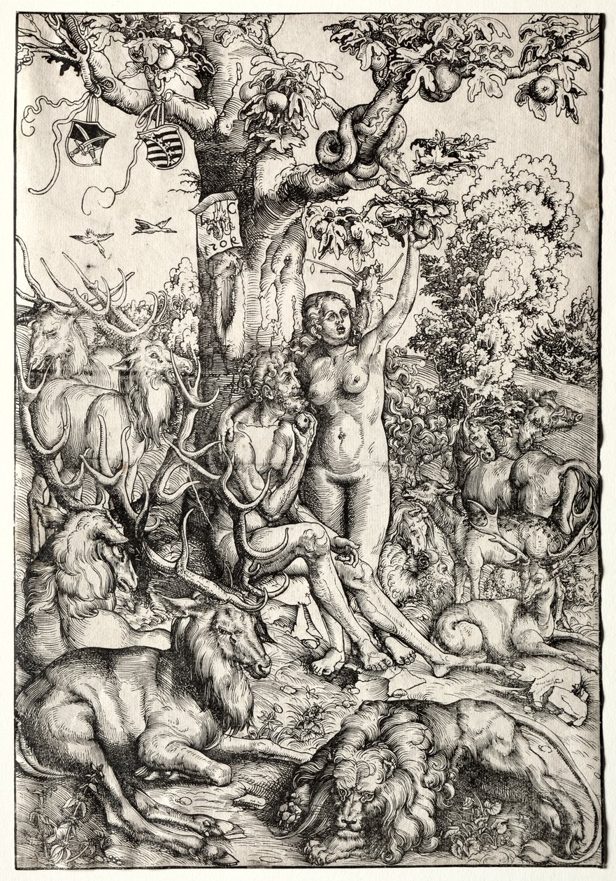 Adem ve Havva Cennette by Lucas Cranach