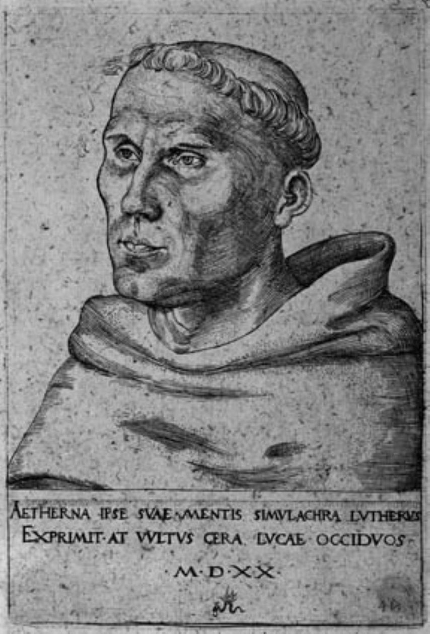 Martin Luther bir Augustinerinnen Keşiş olarak by Lucas Cranach d.Æ.