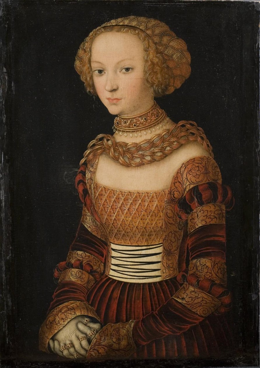 Genç Bir Kadının Portresi. Saksonya Prensesi Emily? by Lucas Cranach d.Æ.