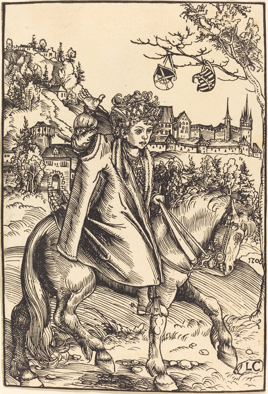 Atlı Bir Sakson Prensi by Lucas Cranach the Elder