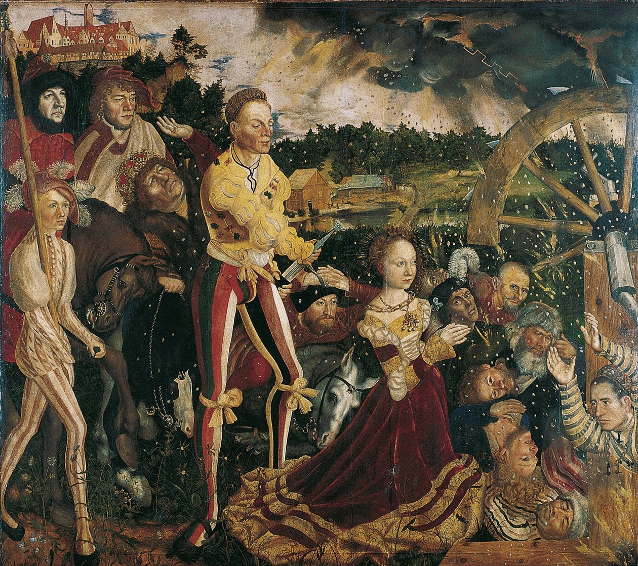 Aziz Catharine Şehitliği ile Altarpiece, orta panel by Lucas Cranach the Elder