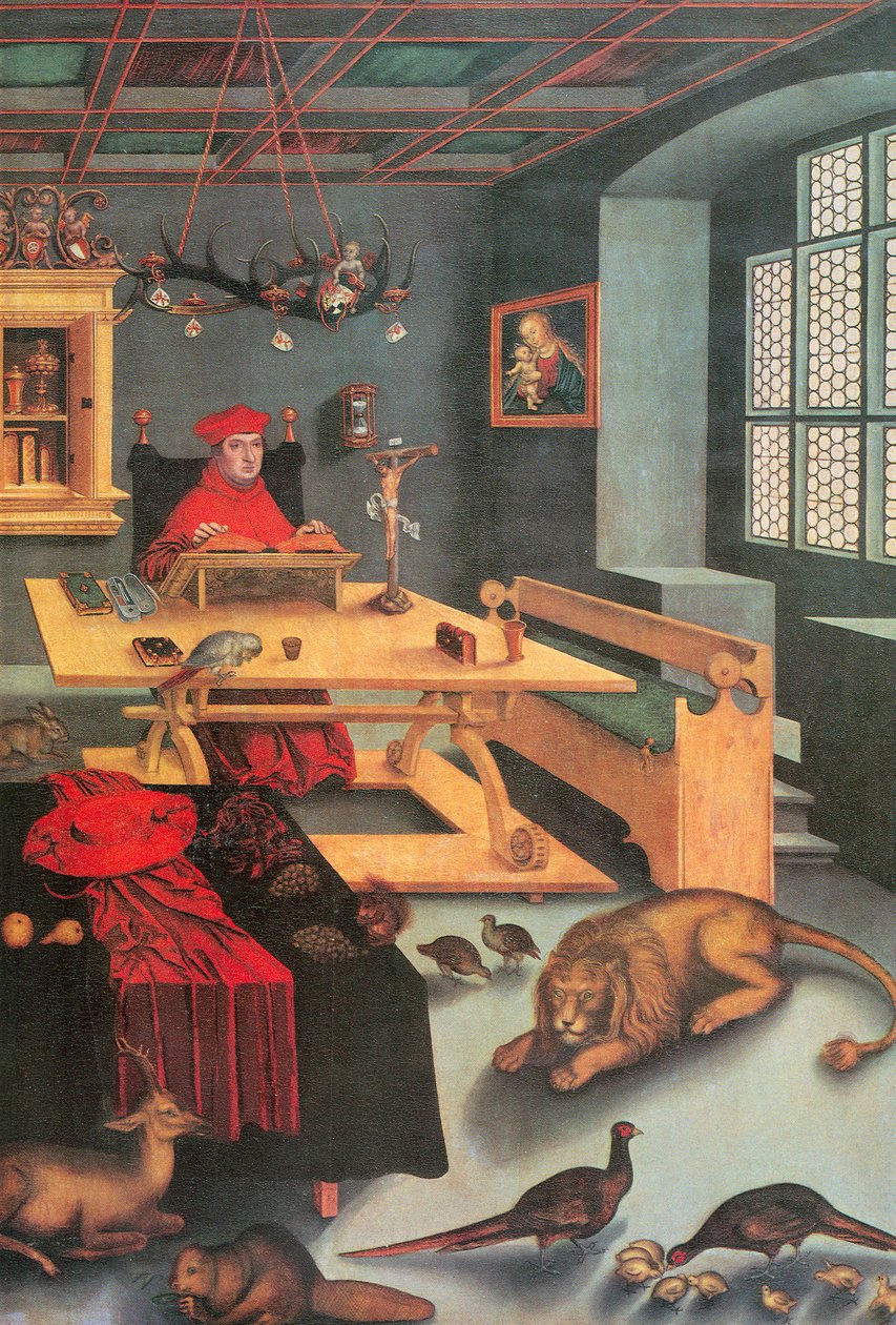 Brandenburg Kardinali Albrecht Aziz Jerome rolünde by Lucas Cranach the Elder