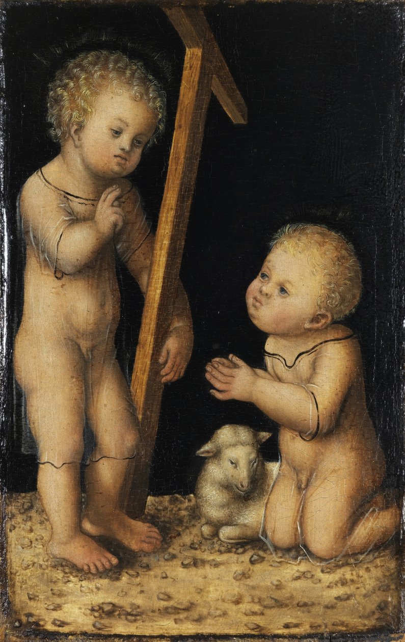 Çocukken Mesih ve Vaftizci Yahya by Lucas Cranach the Elder