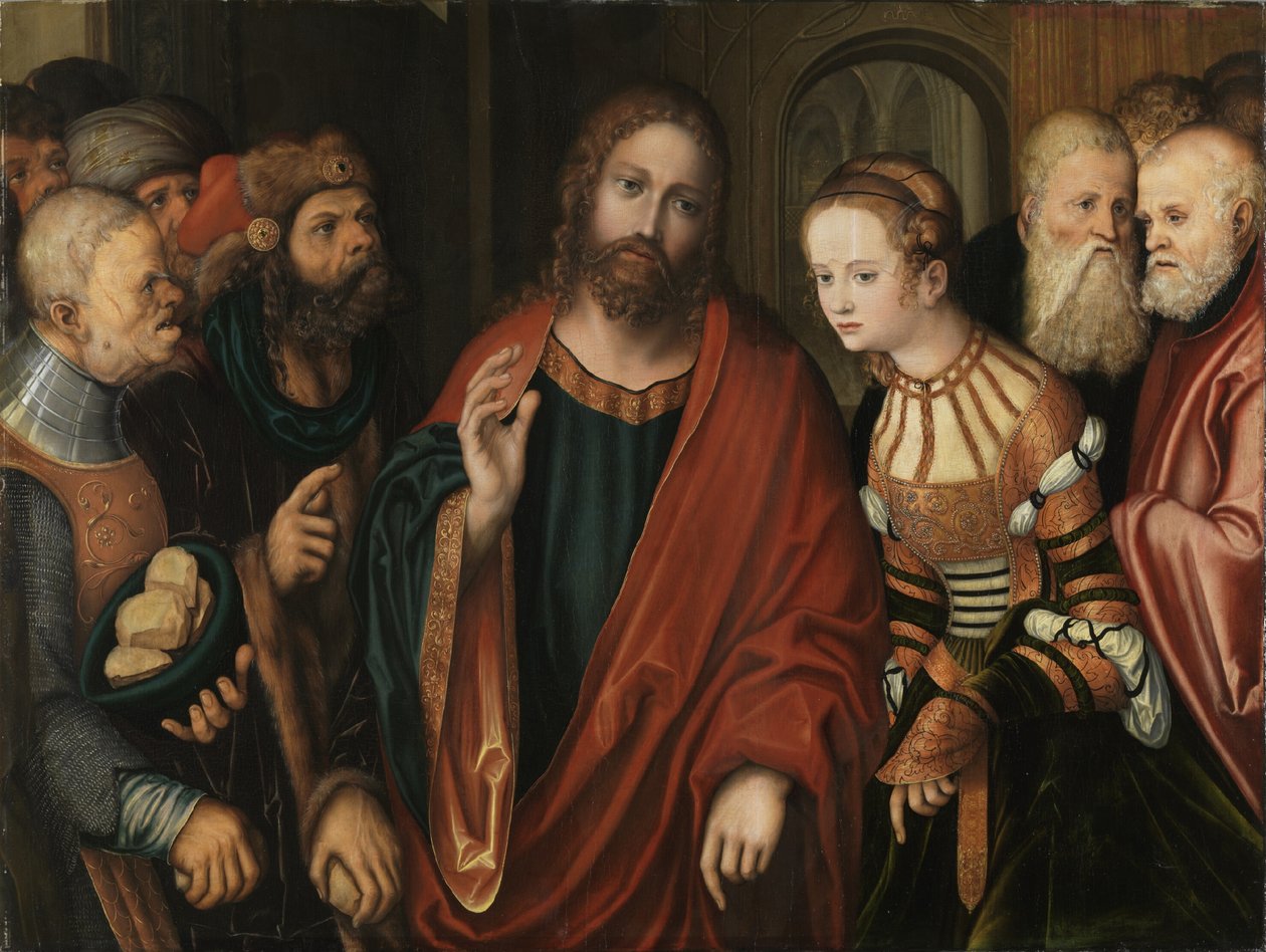Mesih ve Zina Edilen Kadın by Lucas Cranach the Elder