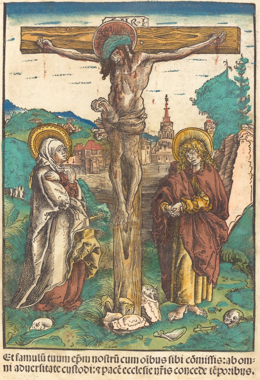 Bakire ve Aziz John Arasındaki Haç Üzerindeki İsa by Lucas Cranach the Elder