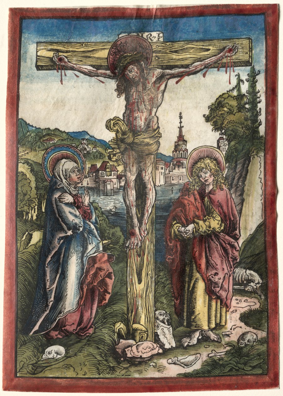 Bakire ve Aziz John arasındaki Haç Üzerindeki İsa, 1503. by Lucas Cranach the Elder