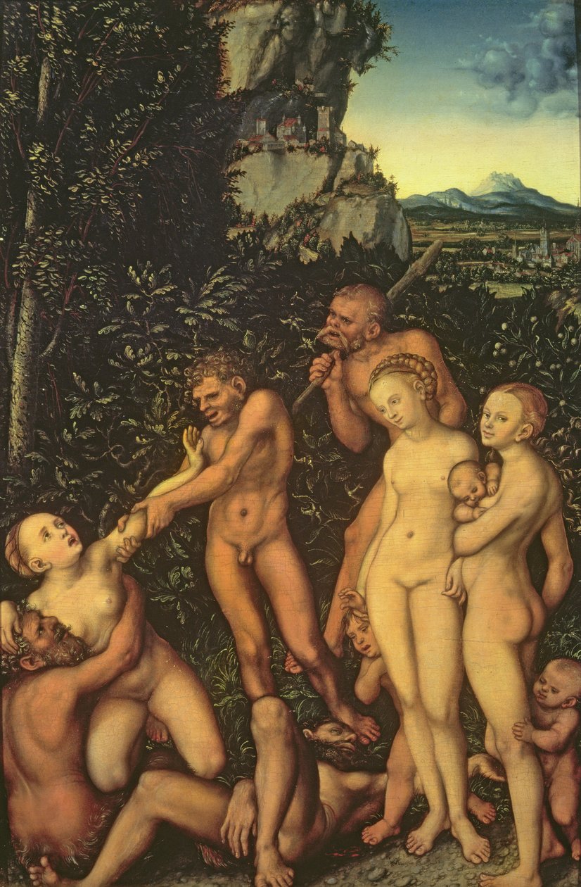 Kıskançlığın Meyveleri, 1530 (tahta üzerine yağlı boya) by Lucas Cranach the Elder