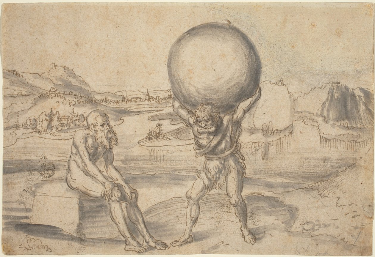 Herkül Küre Atlasını Rahatlatıyor by Lucas Cranach the Elder