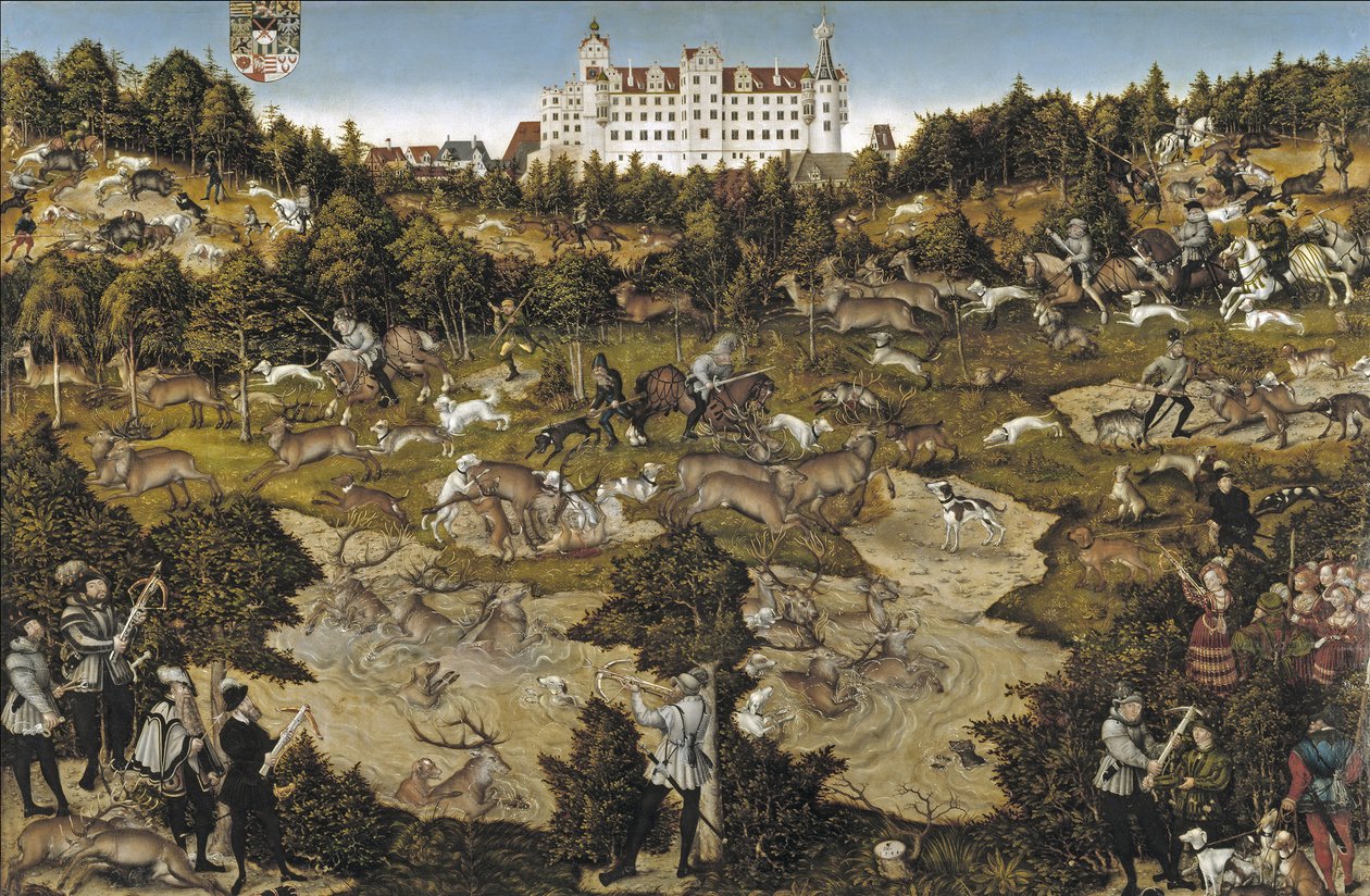 Torgau Kalesi'nde İmparator Charles V Onuruna Av by Lucas Cranach the Elder