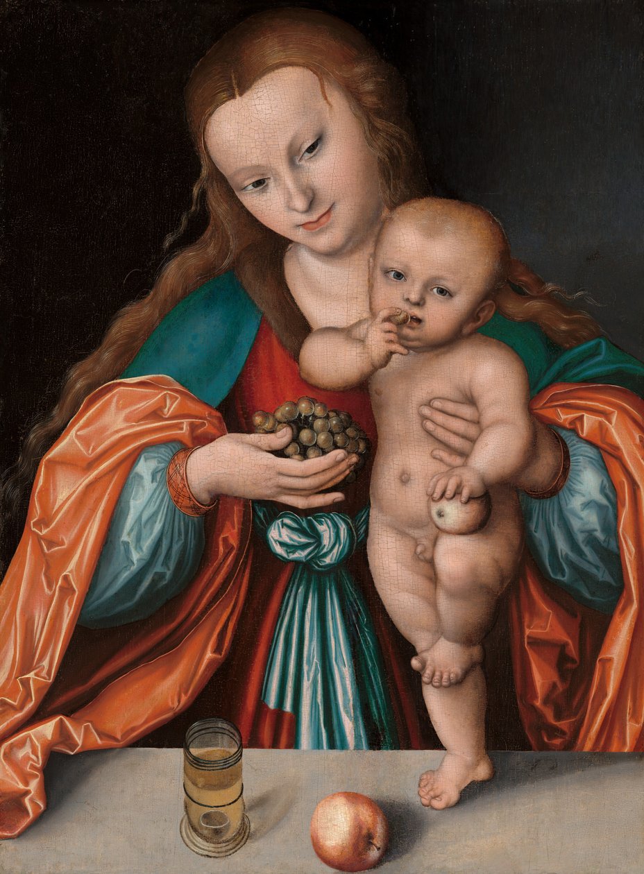 Madonna ve Çocuk, muhtemelen c. 1535 veya sonrası. by Lucas Cranach the Elder