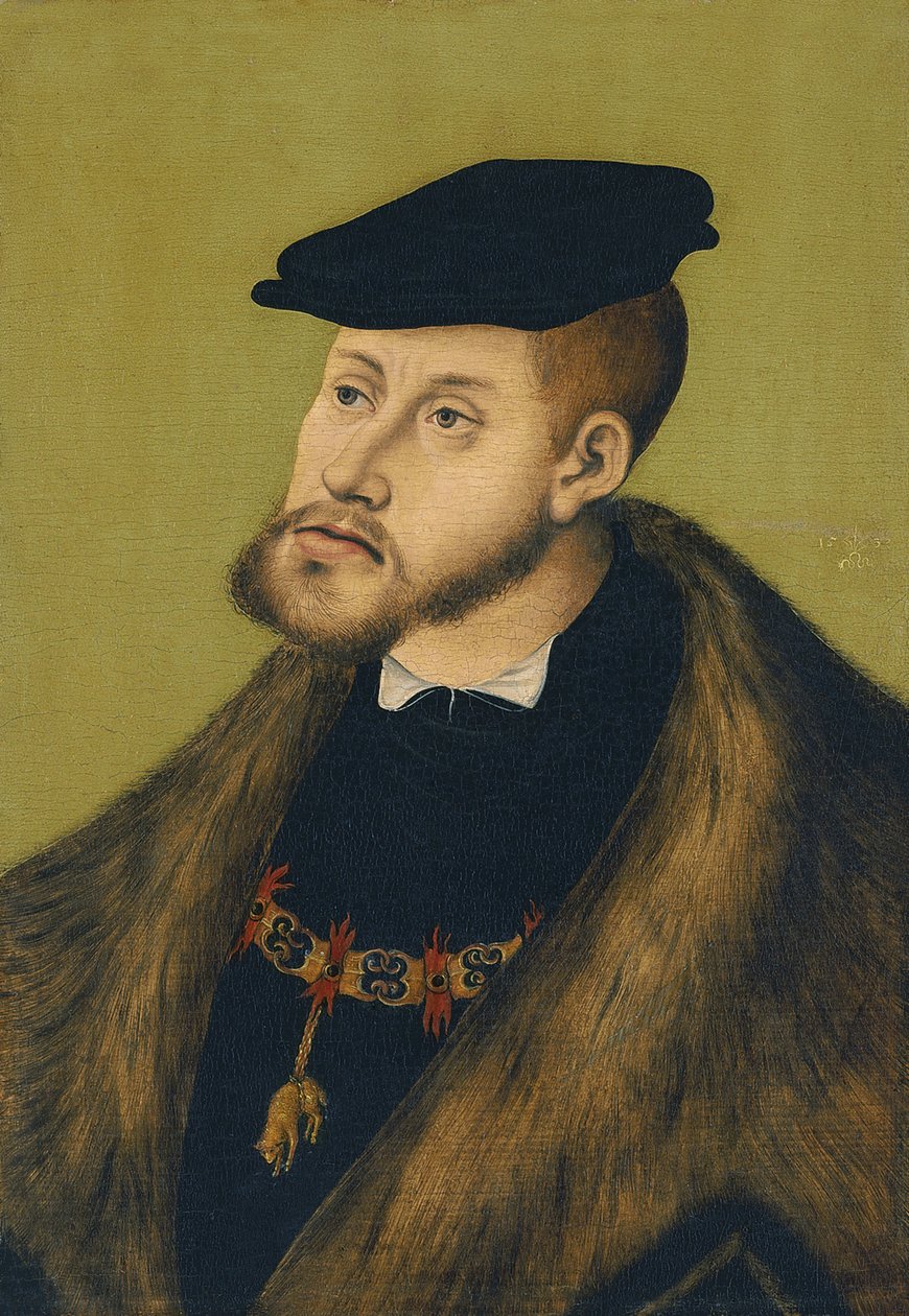 İmparator Charles V 1500-1558, 1533 Portresi by Lucas Cranach the Elder