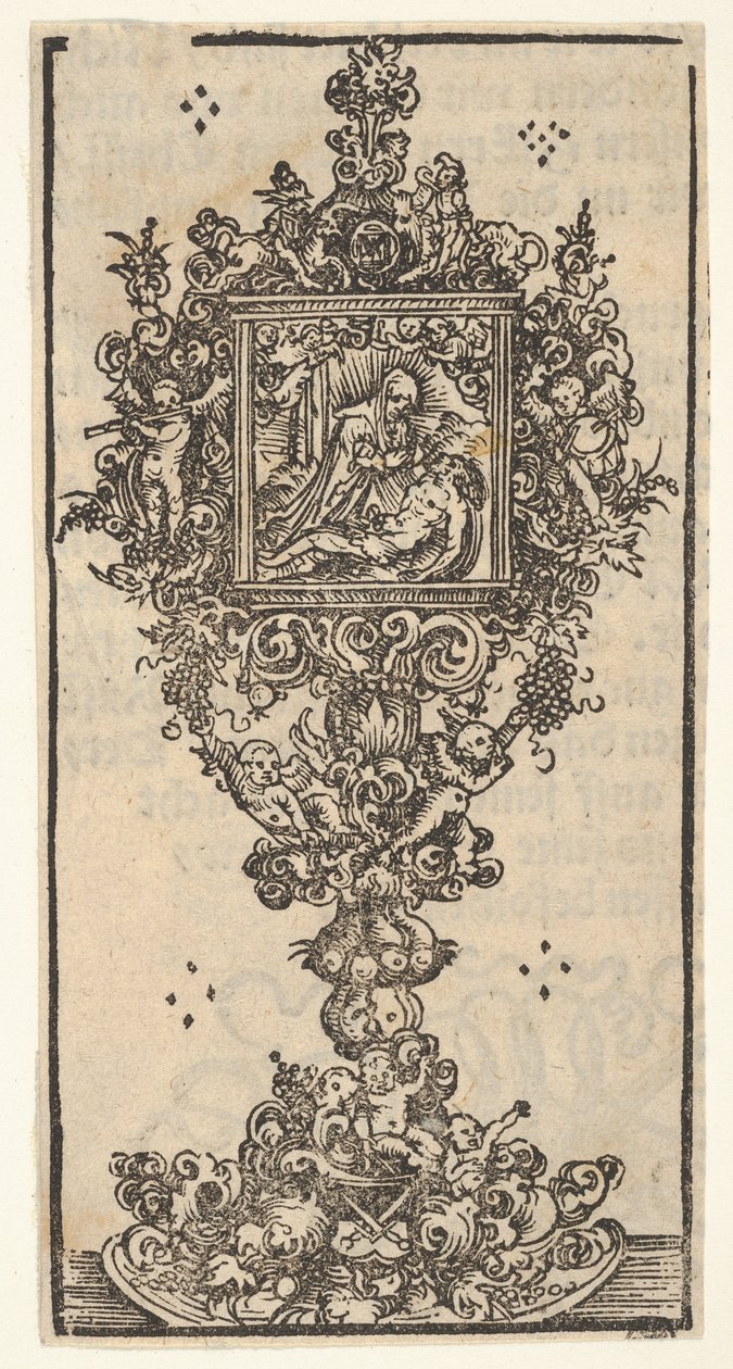 Wittenberg Reliquaries, 1509 Büyük Serisinden bir Pieta ile Reliquary. by Lucas Cranach the Elder