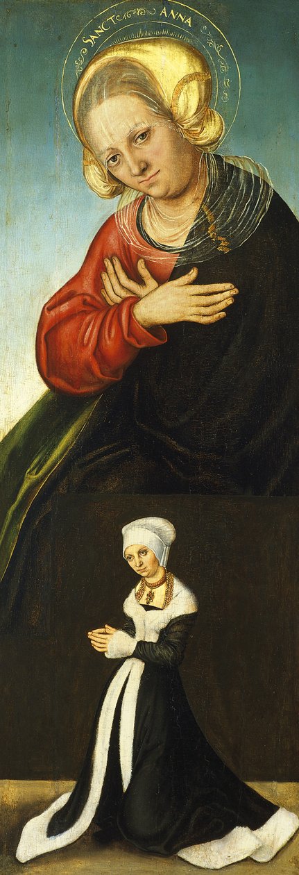 Donör olarak Saksonya Düşesi Barbara ile Saint Anne, yaklaşık 1514 by Lucas Cranach the Elder