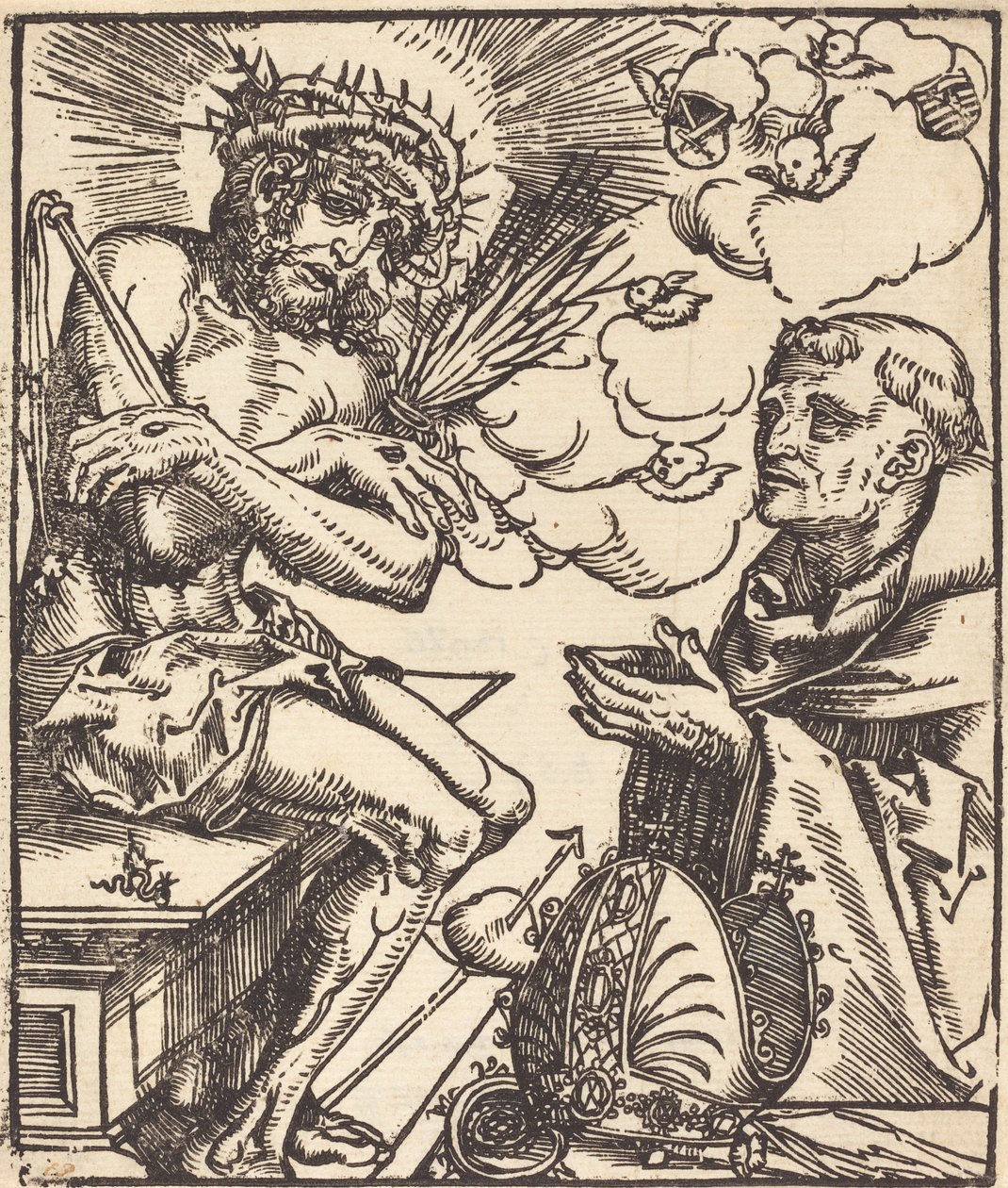 Acıların Adamına Tapan Aziz Bernard by Lucas Cranach the Elder
