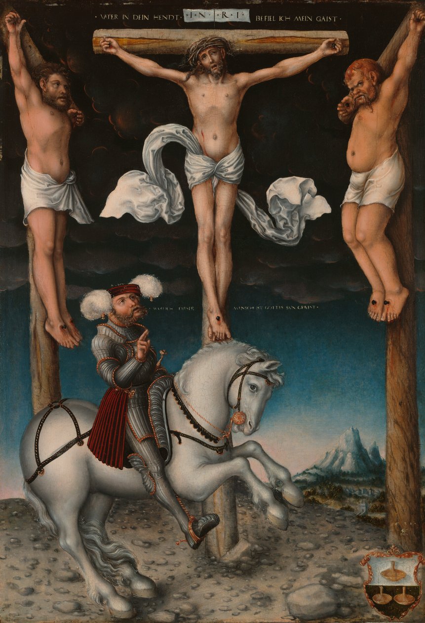 Dönüştürülmüş Centurion ile Çarmıha Gerilme by Lucas Cranach the Elder