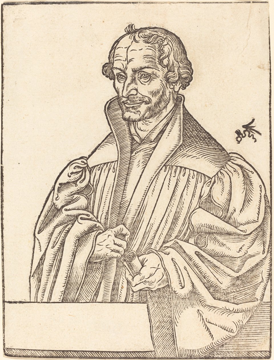 Philip Melanchton, Yarım Boy Sola Doğru, Göğüs Dekoltesinin Arkasında Duruyor by Lucas Cranach the Younger