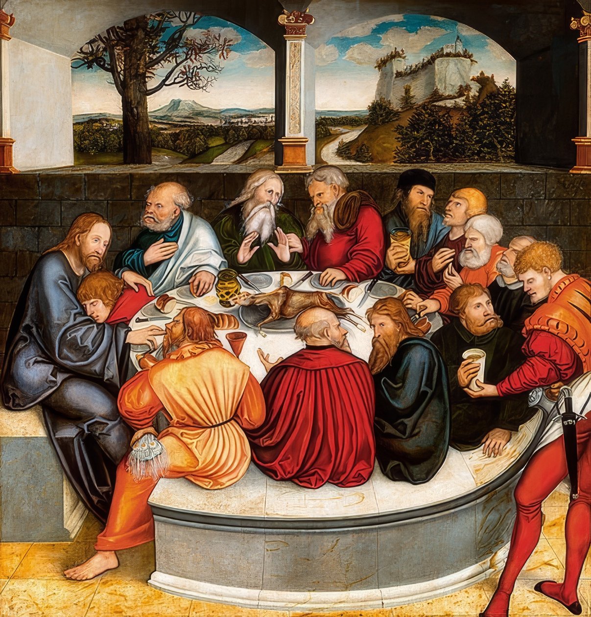 Reform sunağı, öndeki orta panel: Martin Luther, Rab