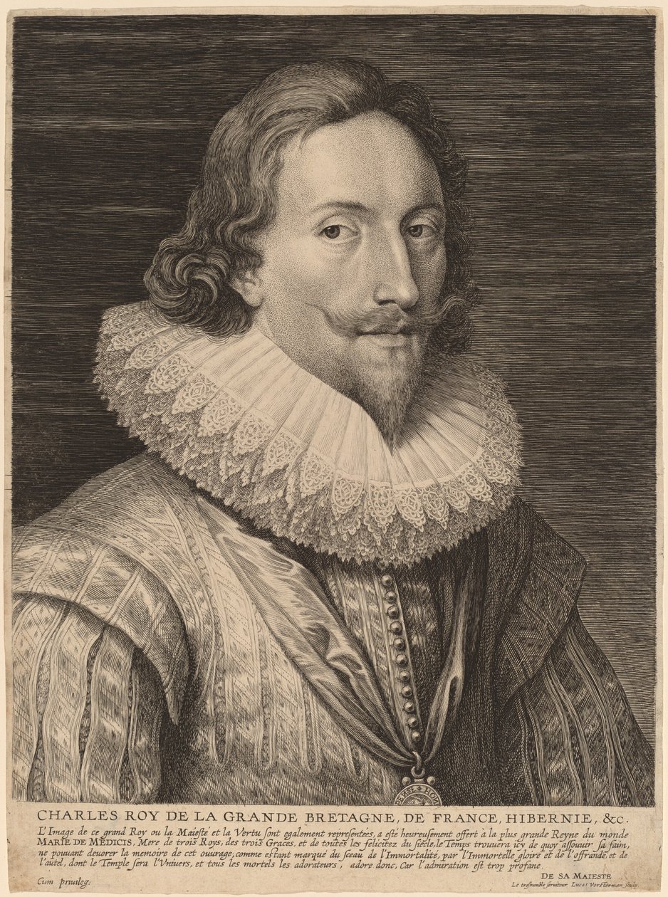 Charles I, İngiltere Kralı by Lucas Emil Vorsterman after Sir Anthony van Dyck