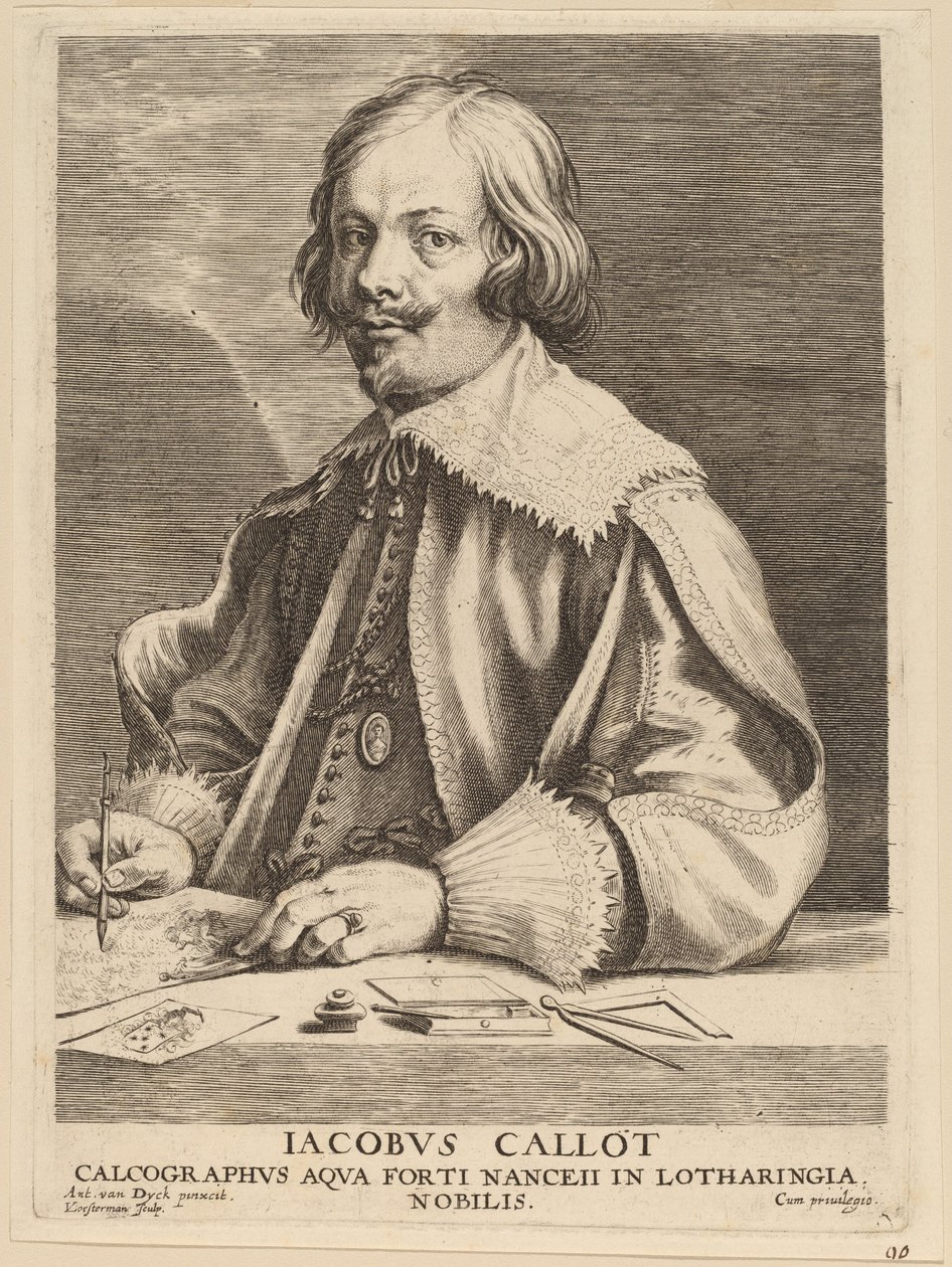 Jacques Callot by Lucas Emil Vorsterman after Sir Anthony van Dyck