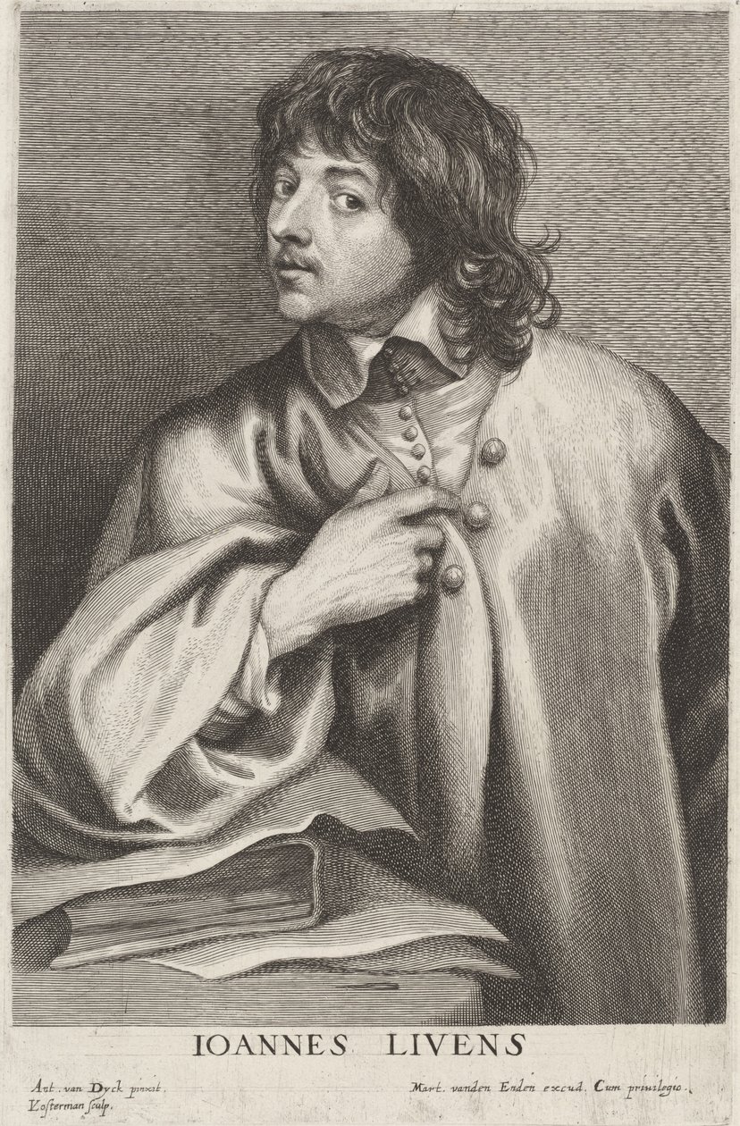 Jan Lievens by Lucas Emil Vorsterman after Sir Anthony van Dyck