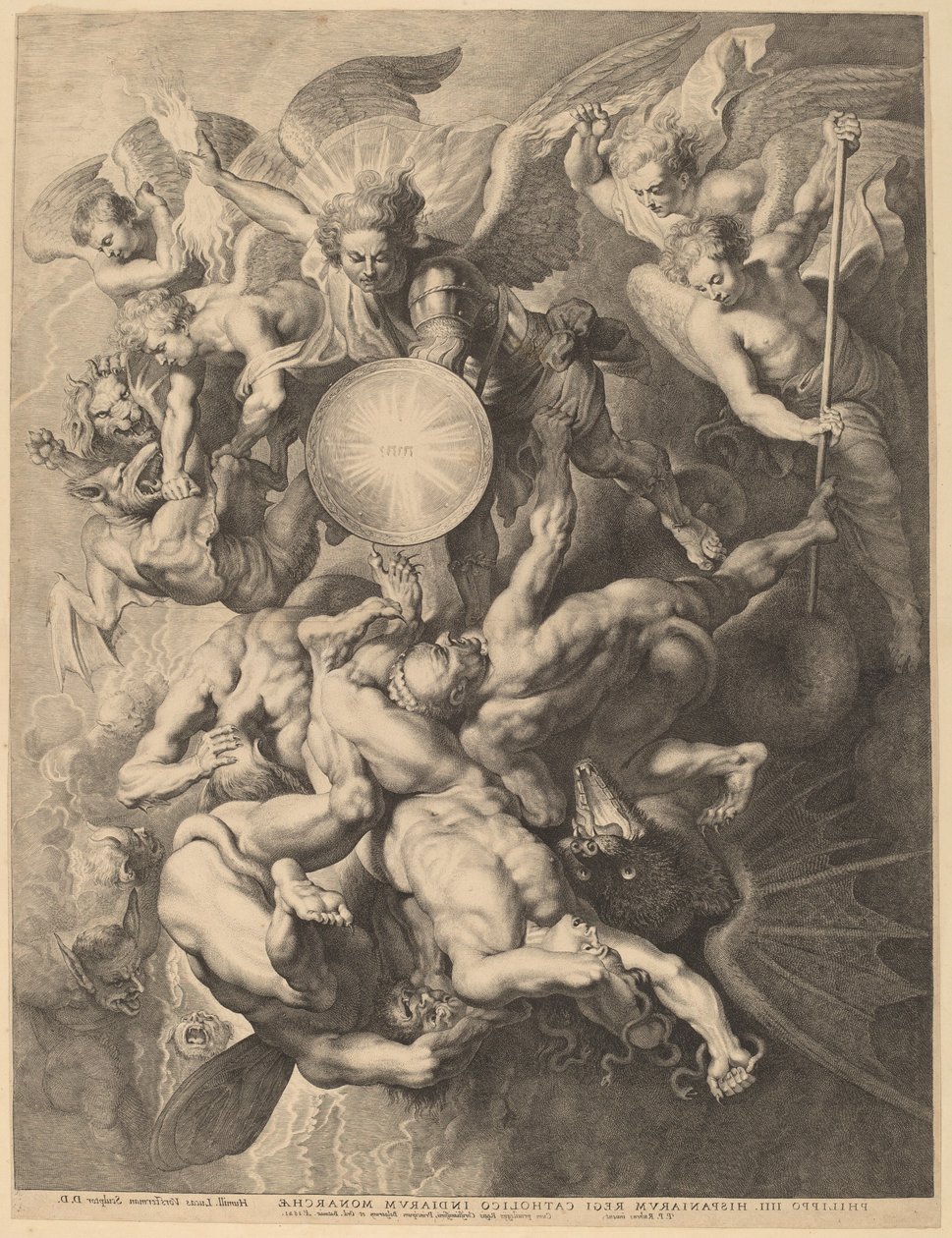 Asi Meleklerin Düşüşü by Lucas Emil Vorsterman after Sir Peter Paul Rubens