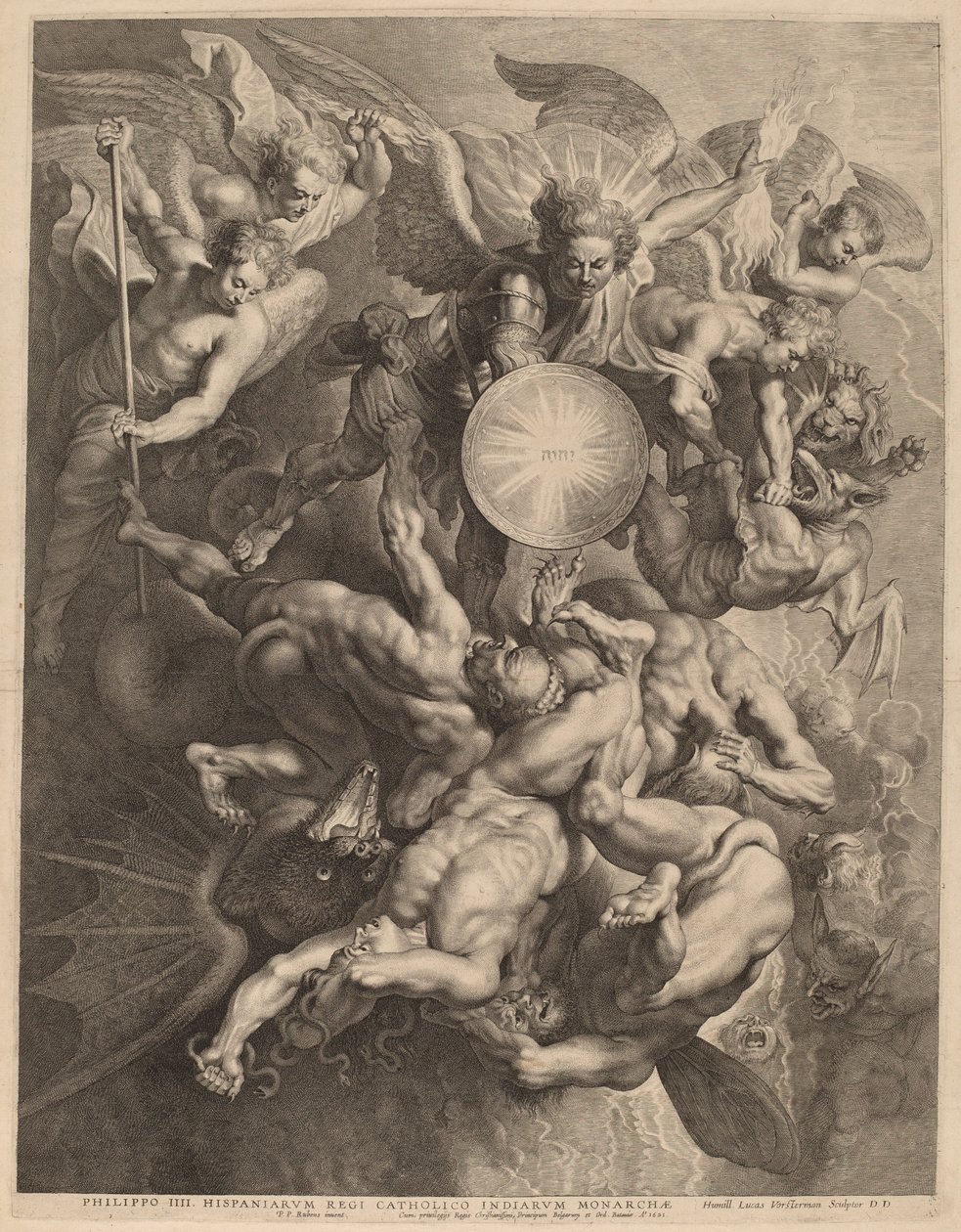 Asi Meleklerin Düşüşü by Lucas Emil Vorsterman after Sir Peter Paul Rubens