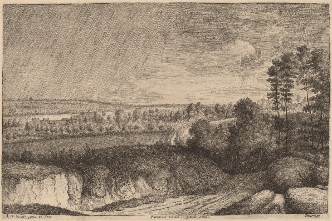 yağmurlu manzara by Lucas Emil Vosterman, after Lodewijk de Vadder