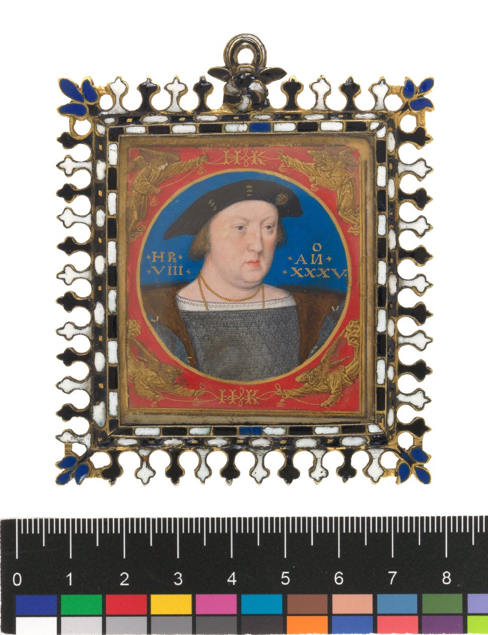 Henry VIII, c.1525-27 (kart üzerinde parşömen üzerine gövde rengi) by Lucas Horenbout or Hornebault