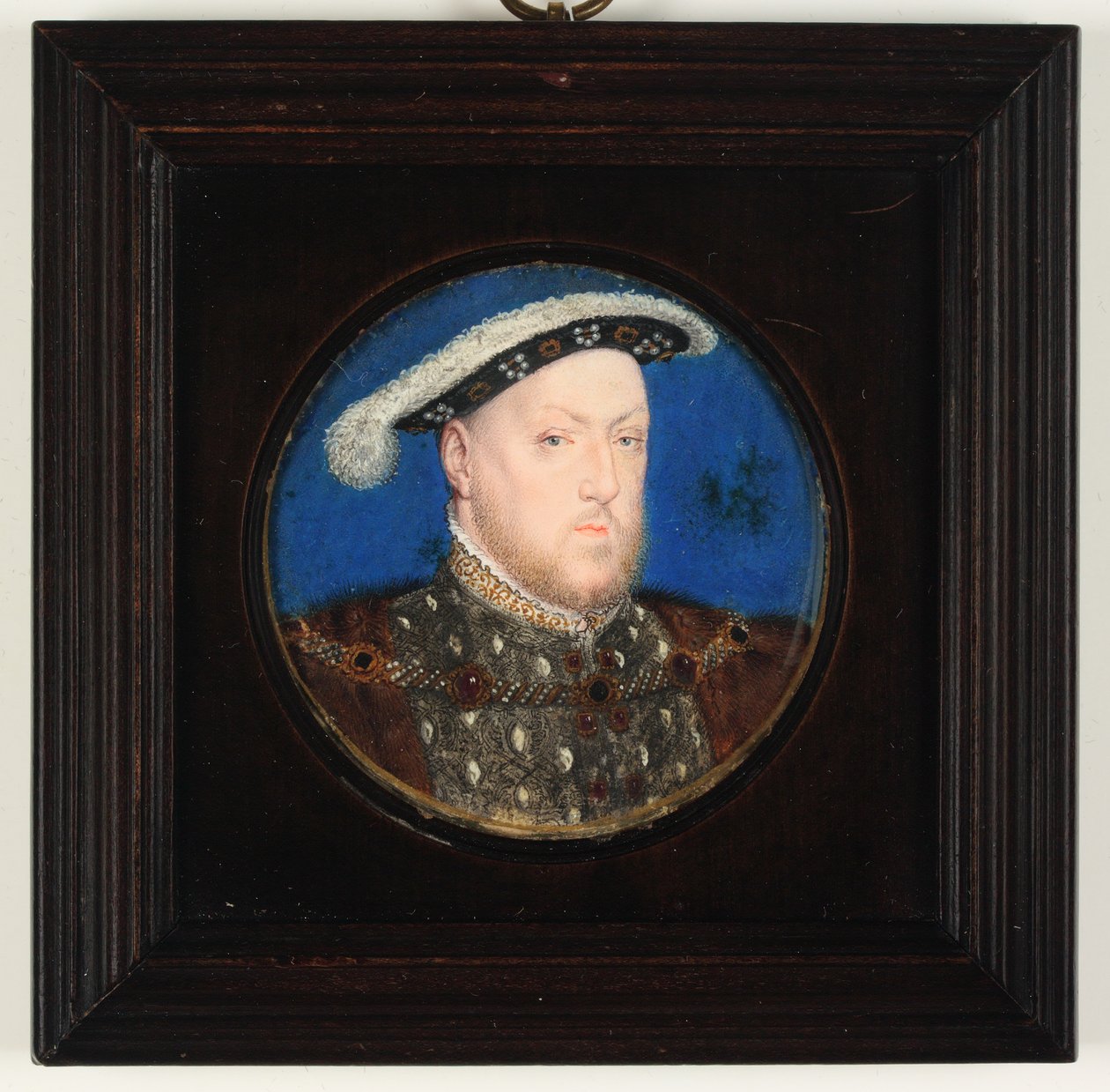 Kral Henry VIII, gri bir kadeh ve kürk elbise içinde (parşömen üzerine suluboya ve gövde rengi) by Lucas Horenbout or Hornebault