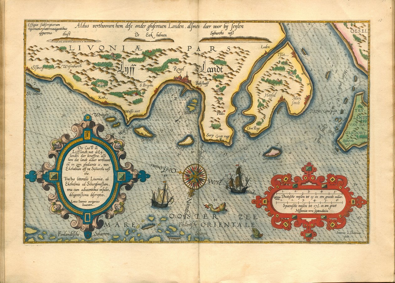Livonia Haritası eijlanden daer beneffens ile Liefland kisti... by Lucas Janszoon Waghenaer