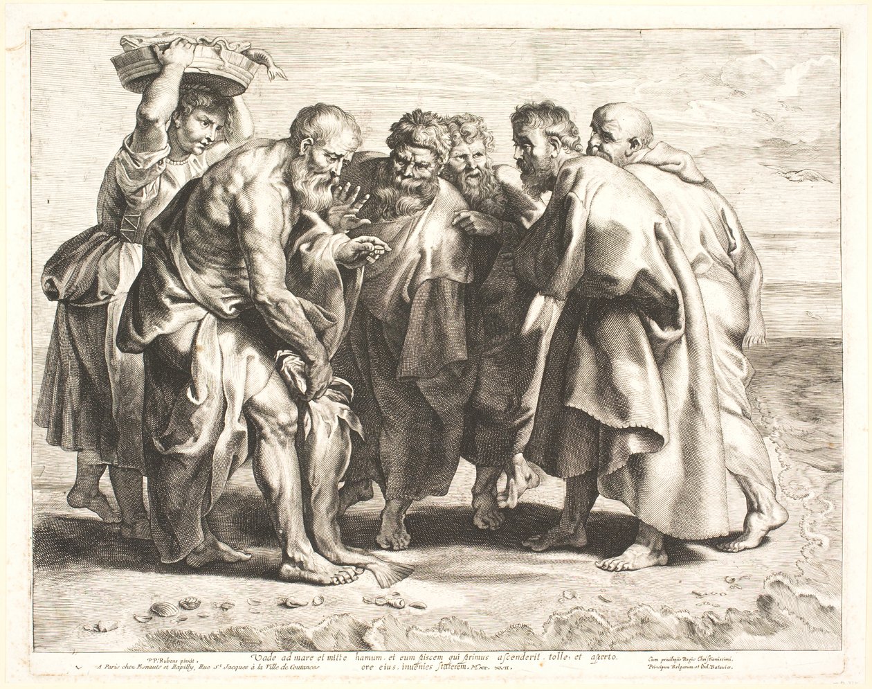 St. Peter bir balıkta hazine parayı bulur by Lucas Vorsterman