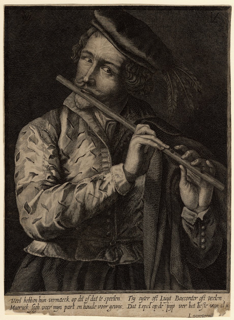 Flüt Çalan by Lucas Vorsterman the Elder