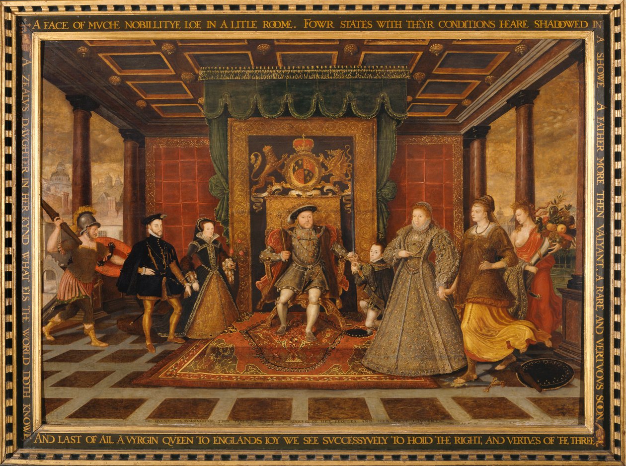 'Henry VIII ailesi: Tudor Veraset Alegori', 1572 by Lucas de Heere