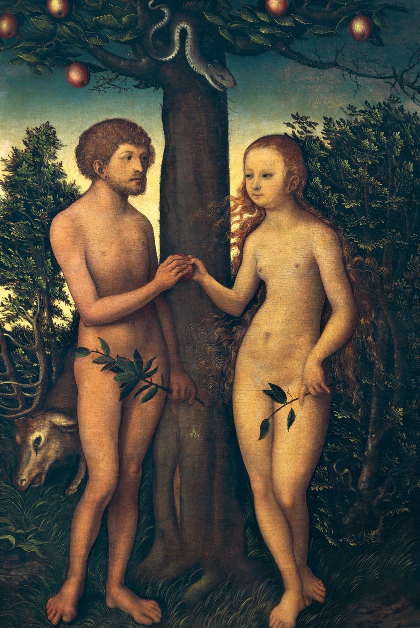 Adem ve Havva, Lucas Cranach Elder (1472-1553) by Lucas the Elder Cranach