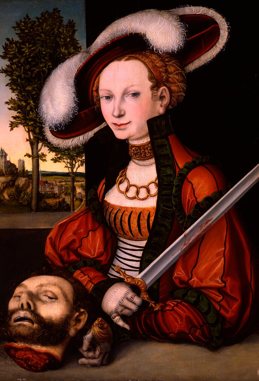 Holofernes Başkanı ile Judith by Lucas the Elder Cranach