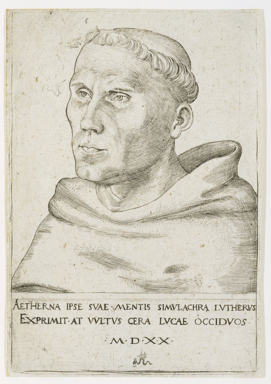 Martin Luther, Üç Çeyrek Görünümde Büstü by Lucas the Elder Cranach