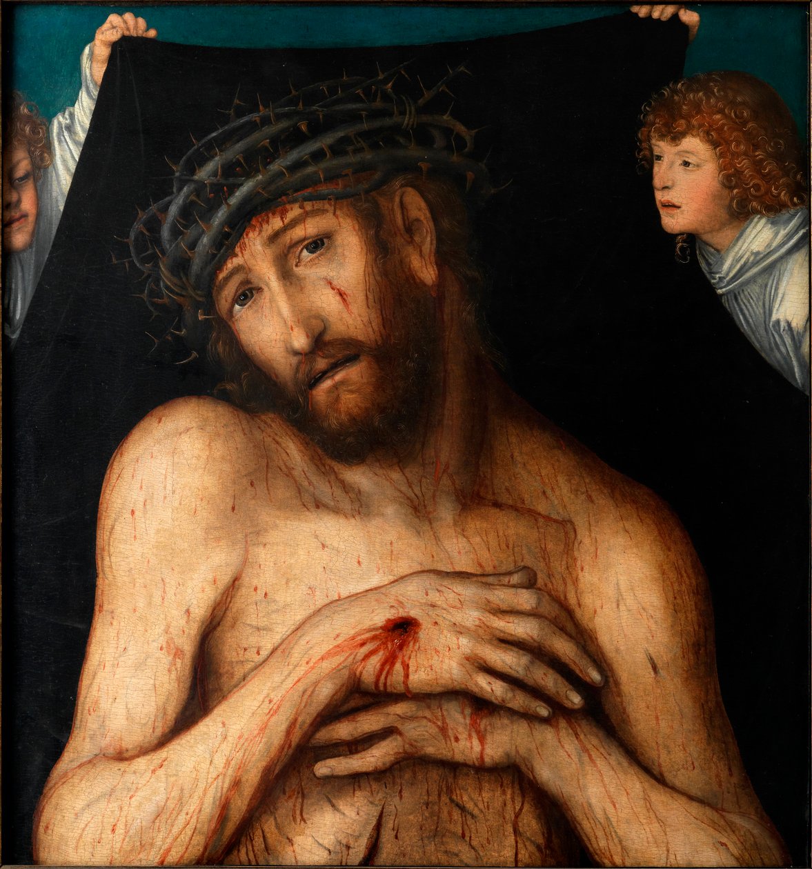 The Man of Sorrows, Cranach, Lucas, the Elder (1472-1553). Ahşap üzerine yağlı boya, yaklaşık 1515. Klassik Stiftung Weimar by Lucas the Elder Cranach