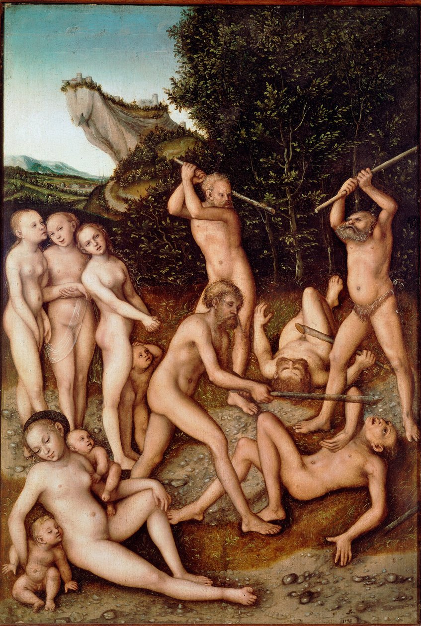 Gümüş Çağı veya “Kıskançlığın Etkileri” tablosu Lucas Cranach the Elder (1472-1553) 1535 Güneş. 0,74x0,51 m Paris, Louvre Müzesi by Lucas the Elder Cranach