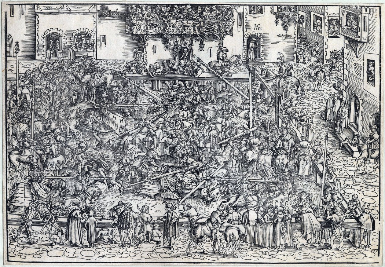 Tournoi - Turnuva - Cranach, Lucas, the Elder (1472-1553) - 1509 - Gravür - 26,4x38 - Özel Koleksiyon by Lucas the Elder Cranach