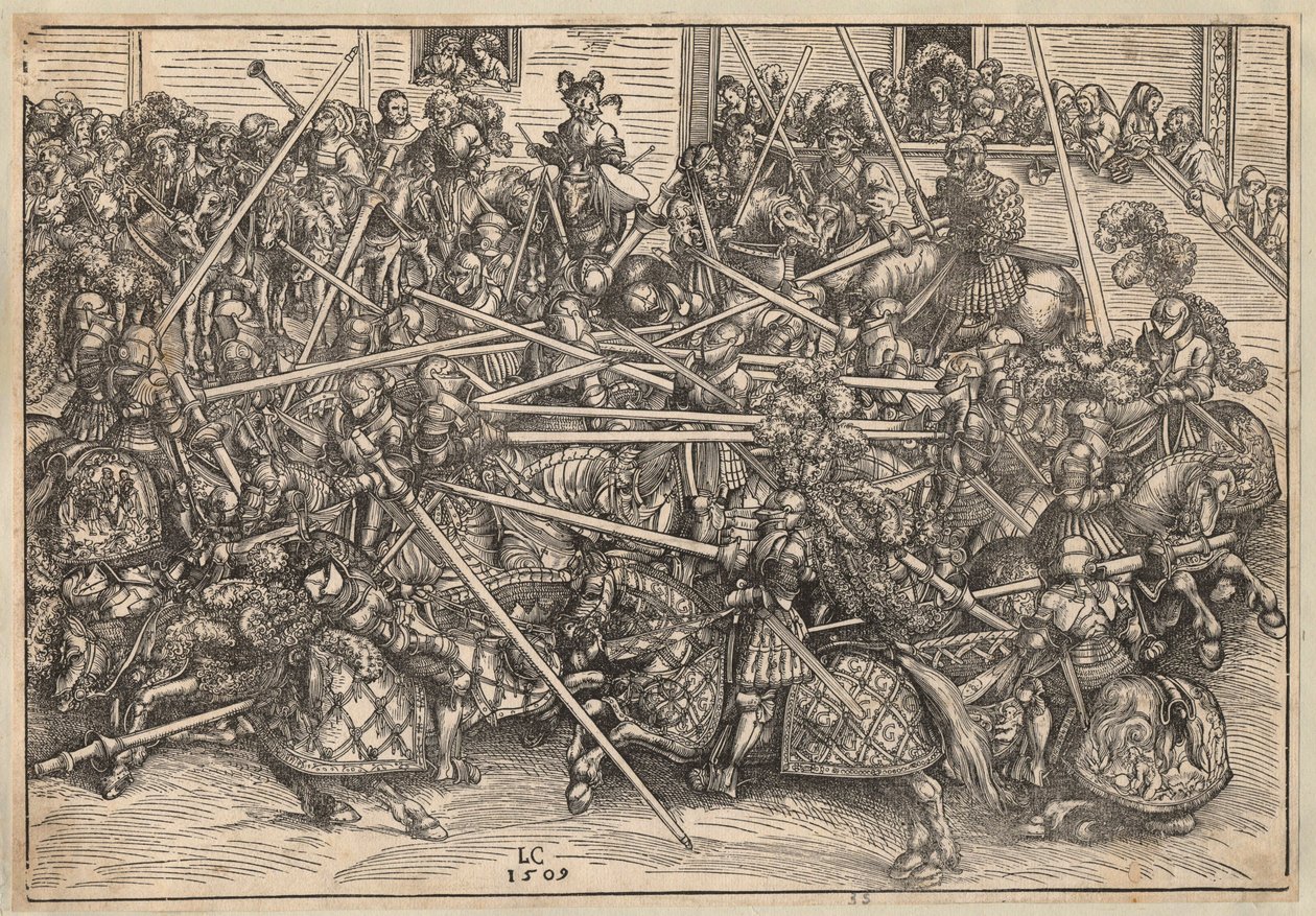 Tournoi - Turnuva - Cranach, Lucas, the Elder (1472-1553) - 1509 - Gravür - 29,5x42,5 - Özel Koleksiyon by Lucas the Elder Cranach