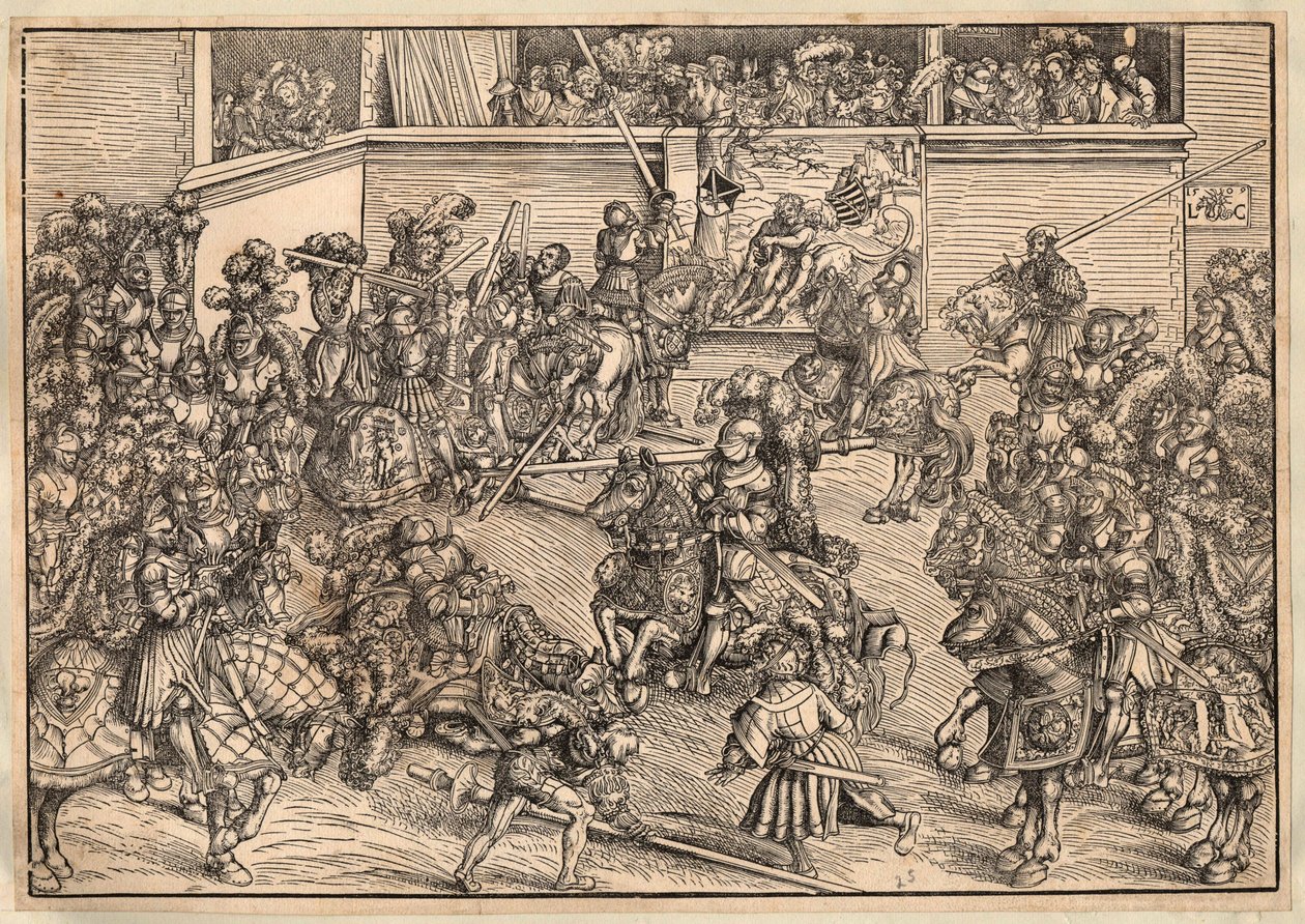 Tournoi - Turnuva - Cranach, Lucas, the Elder (1472-1553) - 1509 - Gravür - 29,8x42,7 - Özel Koleksiyon by Lucas the Elder Cranach