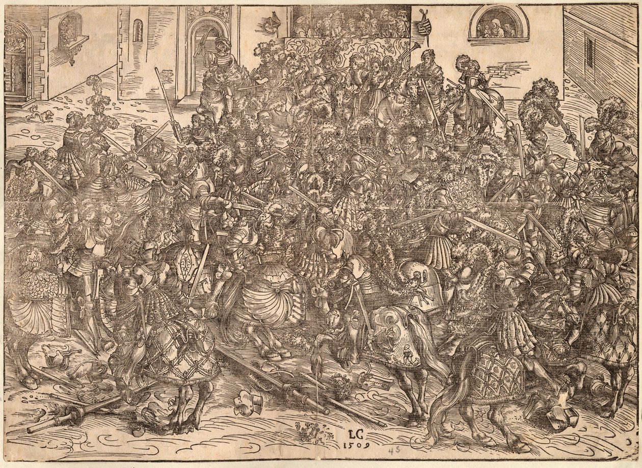 Tournoi - Turnuva - Cranach, Lucas, the Elder (1472-1553) - 1509 - Gravür - 29,9x41,5 - Özel Koleksiyon by Lucas the Elder Cranach